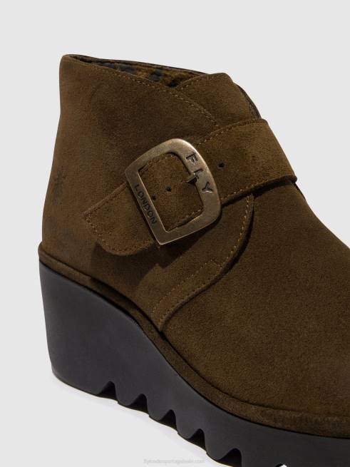 lodo L02L153 botins fivela birt397 Fly London mulheres