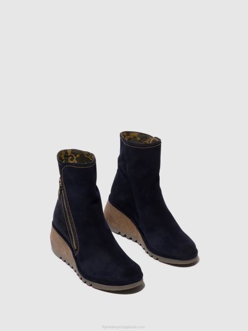 marinha L02L47 botins com fecho de correr nela407 Fly London mulheres