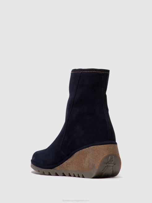 marinha L02L47 botins com fecho de correr nela407 Fly London mulheres