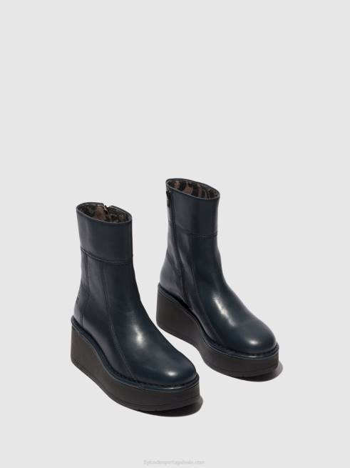 marinha L02L56 botins com fecho de correr hann248 Fly London mulheres