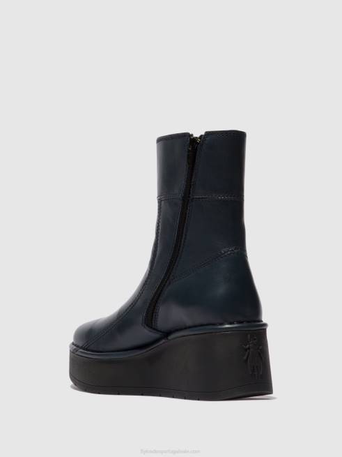 marinha L02L56 botins com fecho de correr hann248 Fly London mulheres
