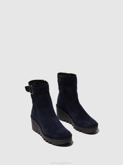 marinha L02L65 botins com fecho de correr bepp396 Fly London mulheres
