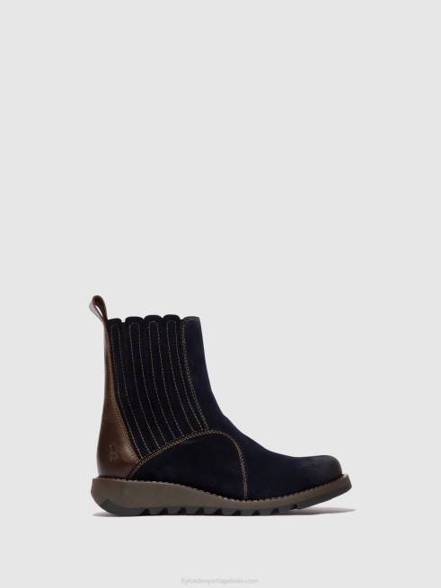 marinha/dk. marrom L02L41 botins com fecho de correr suzy899 Fly London mulheres