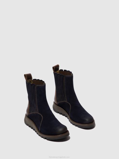 marinha/dk. marrom L02L41 botins com fecho de correr suzy899 Fly London mulheres