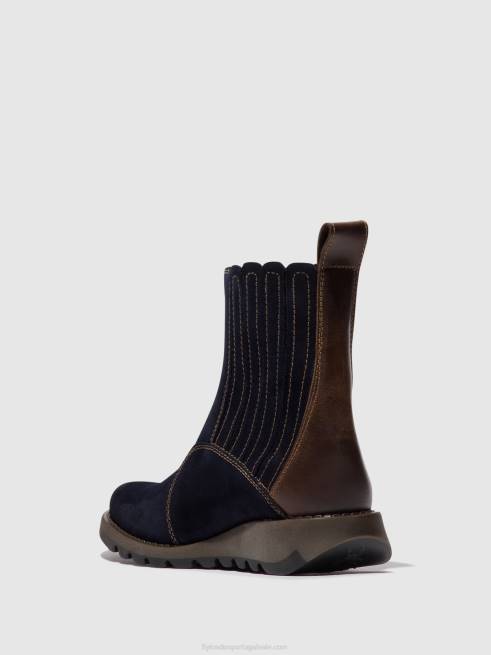 marinha/dk. marrom L02L41 botins com fecho de correr suzy899 Fly London mulheres