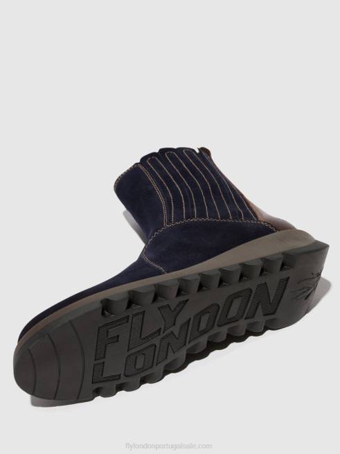 marinha/dk. marrom L02L41 botins com fecho de correr suzy899 Fly London mulheres