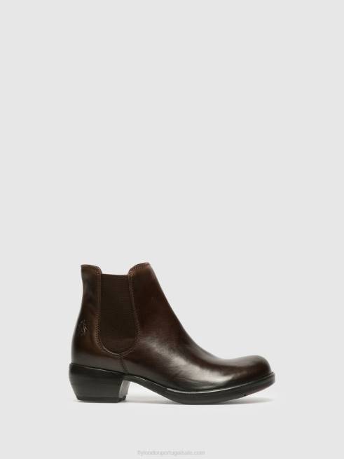 marrom L02L263 Botins chelsea make dk Fly London mulheres