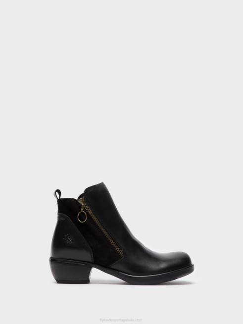 meli black L02L15 botas de tornozelo com zíper Fly London mulheres