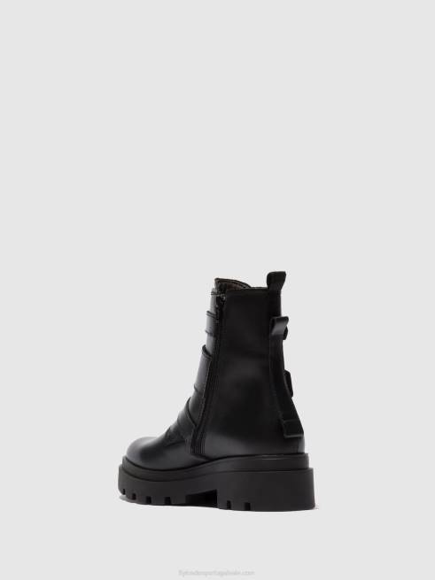 napa preta L02L241 Botins de fivela jeda817 Fly London mulheres