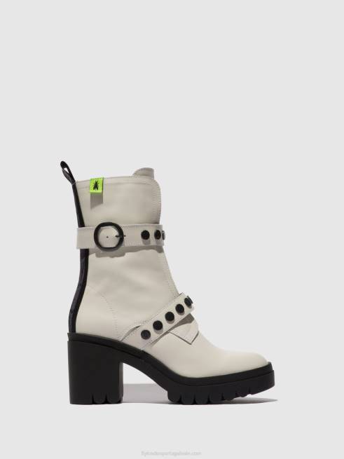 nausica esbranquiçada L02L161 botins tama888 com fecho de correr Fly London mulheres