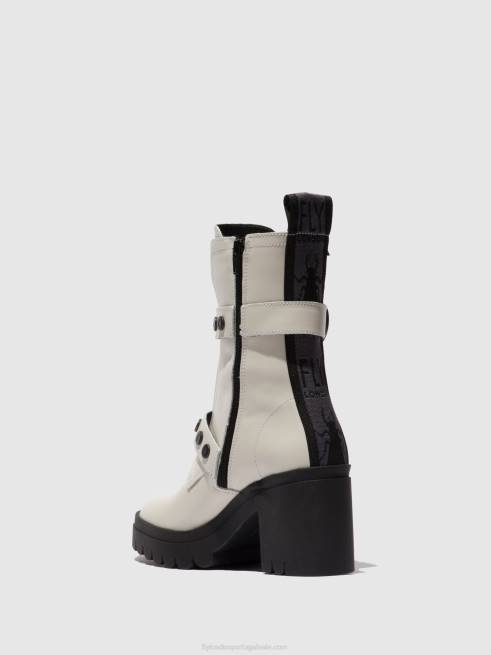 nausica esbranquiçada L02L161 botins tama888 com fecho de correr Fly London mulheres