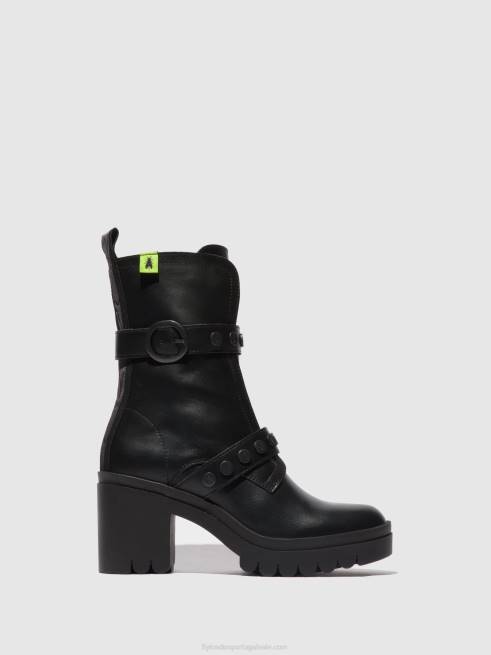 nausica preta L02L160 botins tama888 com fecho de correr Fly London mulheres