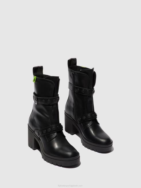 nausica preta L02L160 botins tama888 com fecho de correr Fly London mulheres