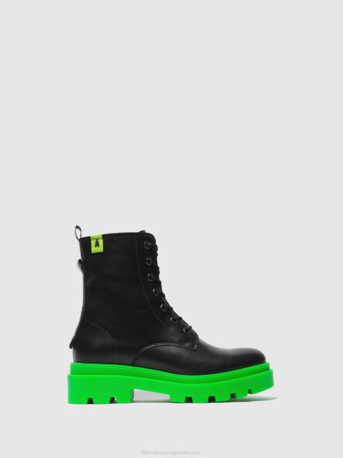 nausica preto (solado verde) L02L162 botins com cadarço jacy881 Fly London mulheres
