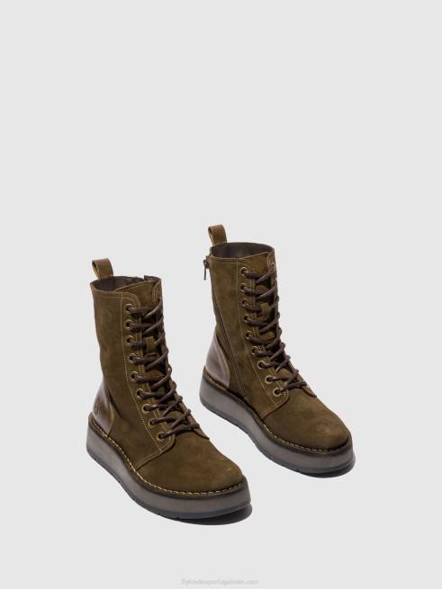 oilsuede/lama de tapete/oliva L02L176 botim com cadarço rami043 Fly London mulheres
