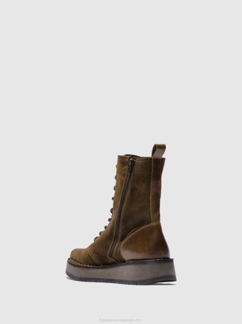 oilsuede/lama de tapete/oliva L02L176 botim com cadarço rami043 Fly London mulheres