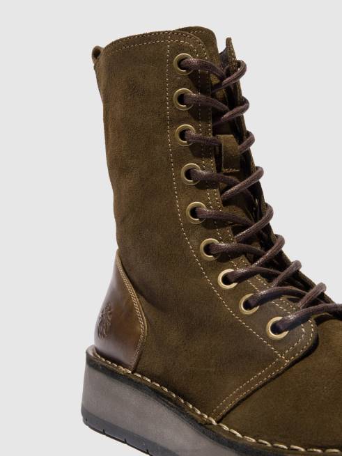 oilsuede/lama de tapete/oliva L02L176 botim com cadarço rami043 Fly London mulheres
