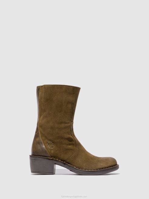 oilsuede/lama de tapete/oliva L02L180 botins com fecho de correr mane073 Fly London mulheres