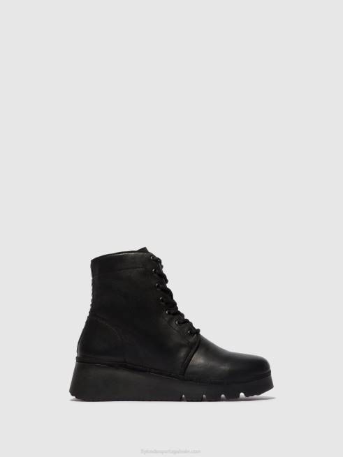 preto L02L11 botins com cadarço pal404 Fly London mulheres