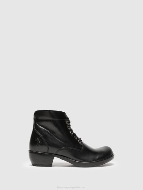 preto L02L268 botins com cadarço mesu780 Fly London mulheres