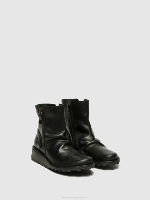 preto L02L269 botins com fecho de correr mon944 Fly London mulheres