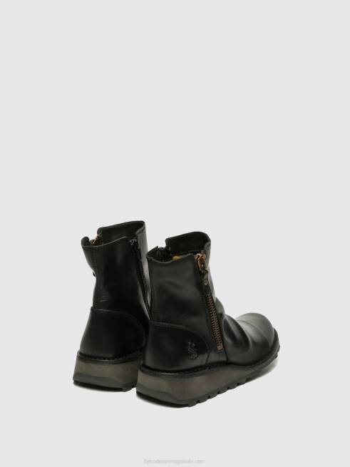 preto L02L269 botins com fecho de correr mon944 Fly London mulheres