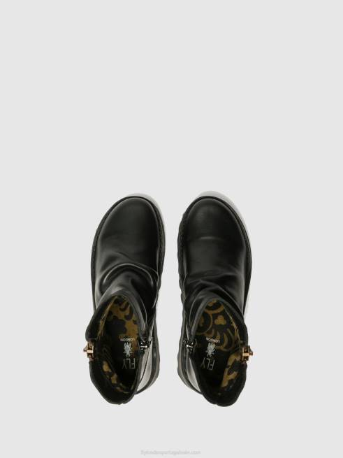 preto L02L269 botins com fecho de correr mon944 Fly London mulheres