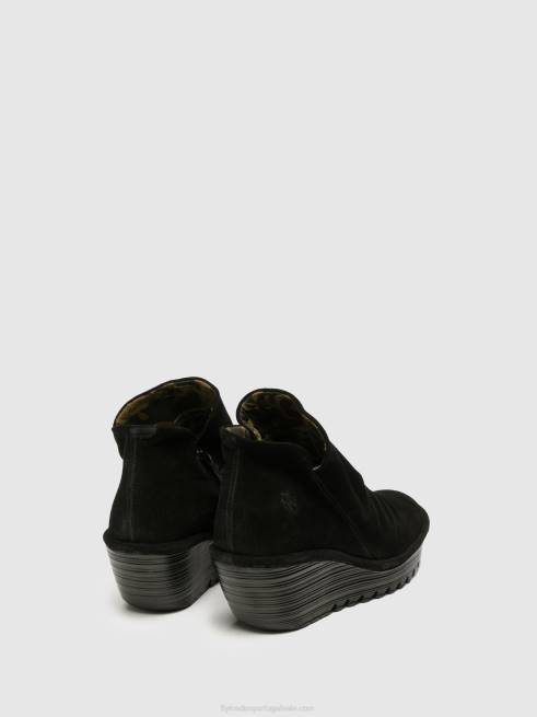 preto L02L279 botas de tornozelo com zíper yip Fly London mulheres