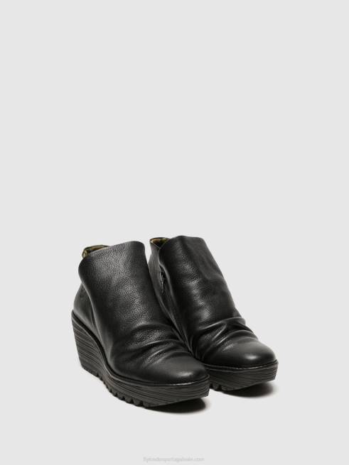 preto L02L280 botas de tornozelo com zíper yip Fly London mulheres
