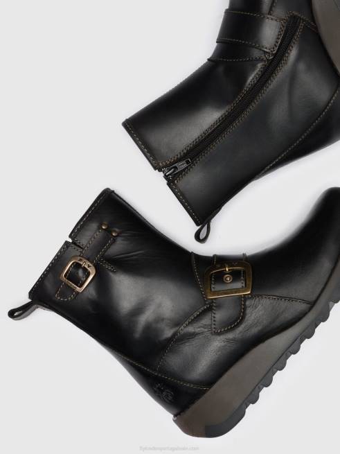 preto L02L282 botim fivela sino525 Fly London mulheres