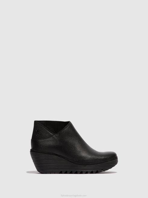 preto L02L34 botins com fecho de correr yego400 Fly London mulheres