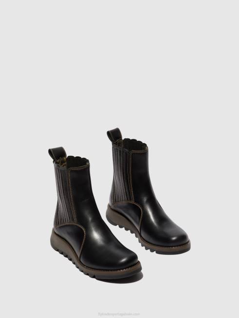 preto L02L38 botins com fecho de correr suzy899 Fly London mulheres