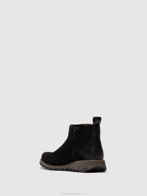 preto L02L45 botins com fecho de correr sely918 Fly London mulheres