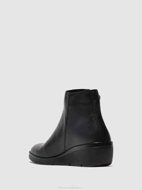 preto L02L48 botins com fecho de correr nula550 Fly London mulheres