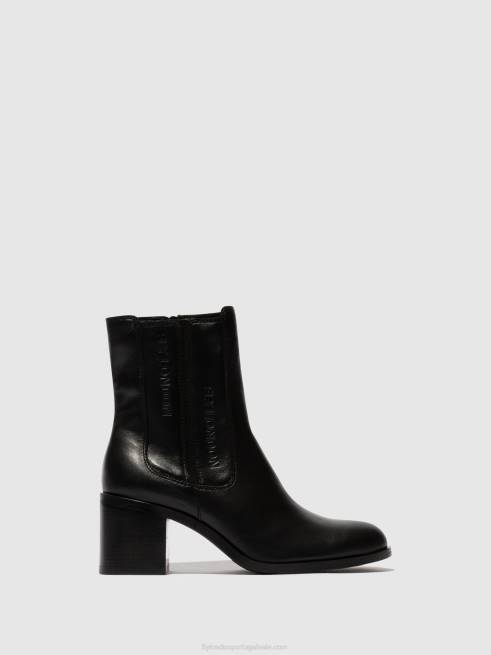 preto L02L70 botins com fecho de correr amel913 Fly London mulheres