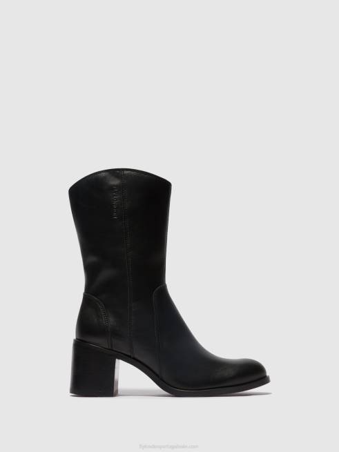 preto L02L73 botins com fecho de correr asta914 Fly London mulheres