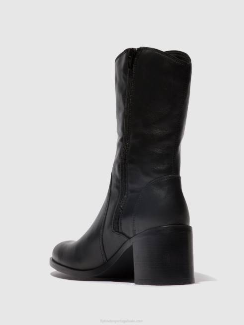 preto L02L73 botins com fecho de correr asta914 Fly London mulheres