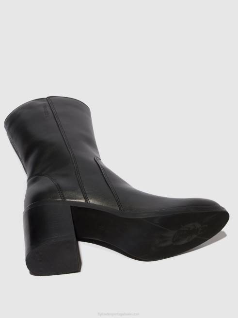 preto L02L73 botins com fecho de correr asta914 Fly London mulheres