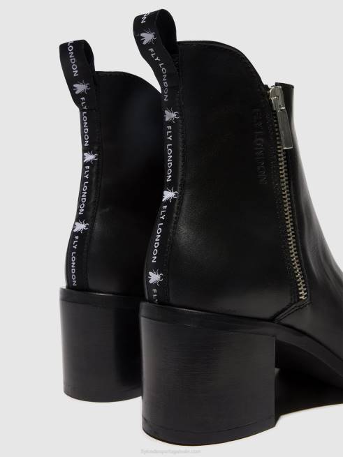 preto L02L78 botins com fecho de correr ader912 Fly London mulheres