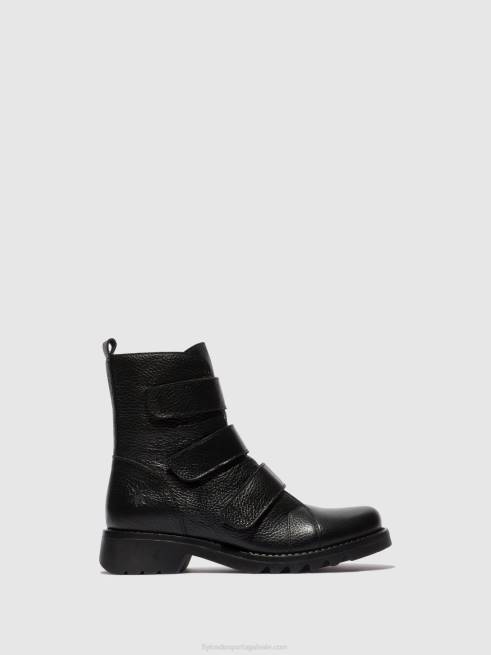 preto L02L81 botins de velcro rach790 Fly London mulheres