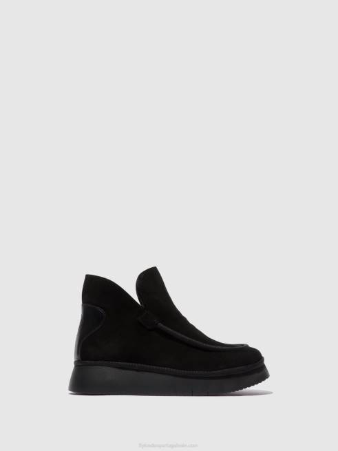 preto L02L82 botins bico redondo coze348 Fly London mulheres