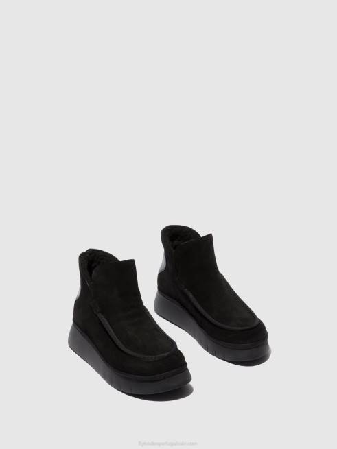 preto L02L82 botins bico redondo coze348 Fly London mulheres