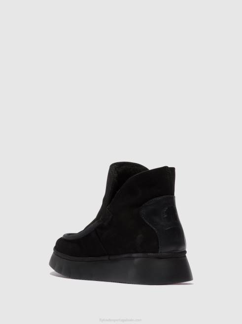 preto L02L82 botins bico redondo coze348 Fly London mulheres
