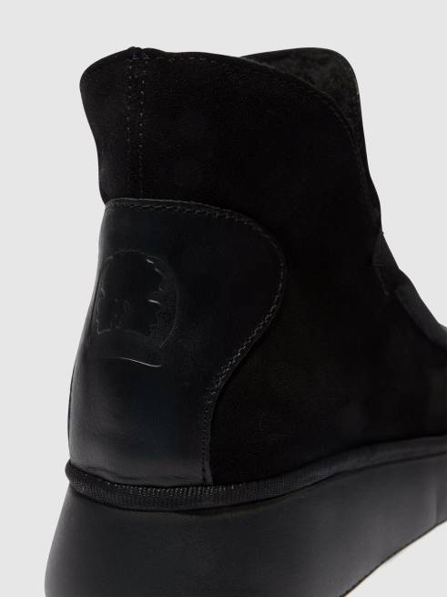 preto L02L82 botins bico redondo coze348 Fly London mulheres