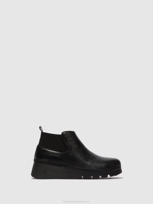 preto L02L8 botins elásticos pada403 Fly London mulheres
