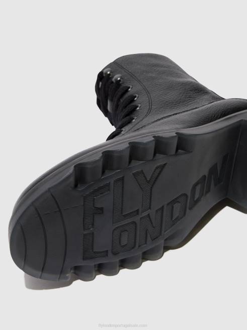 preto L02L91 botins com cadarço reid893 Fly London mulheres