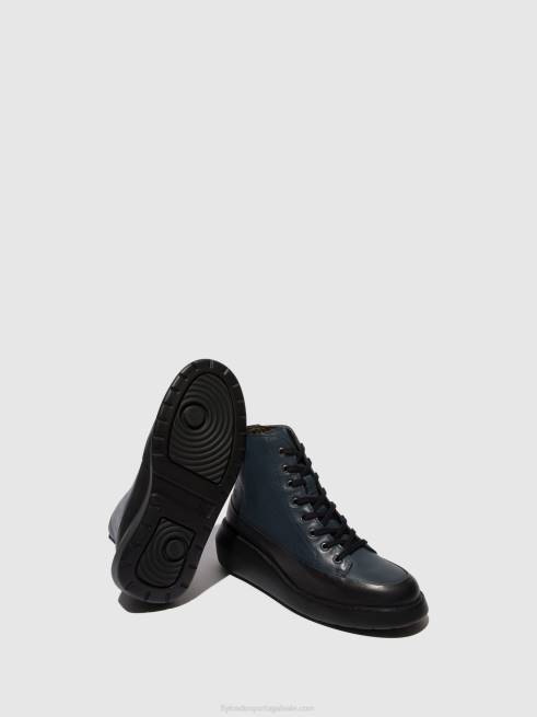 preto/marinho L02L106 botim com cadarço boze515 Fly London mulheres
