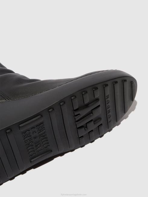 preto (sola preta) L02L58 botins com fecho de correr dabe461 Fly London mulheres
