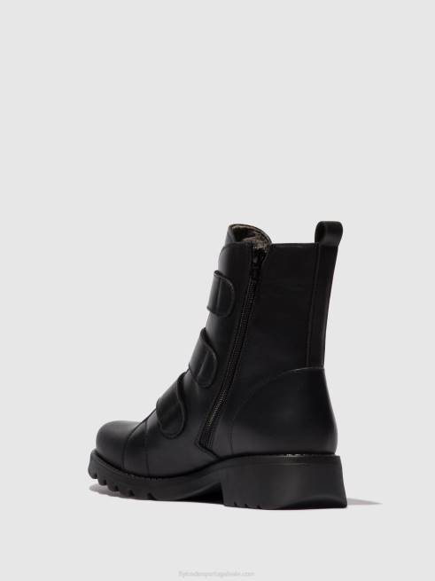 preto (todo preto) L02L19 botins de velcro rach790 Fly London mulheres