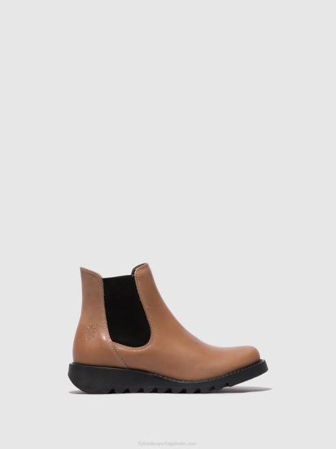 salv rose (elástico preto) L02L117 botins chelsea Fly London mulheres